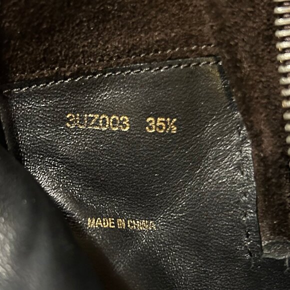 Women Prada Dark Brown 100% Suede Concealed Wedge Booties 35.5 US/5 - 5.5 - Picture 10 of 10